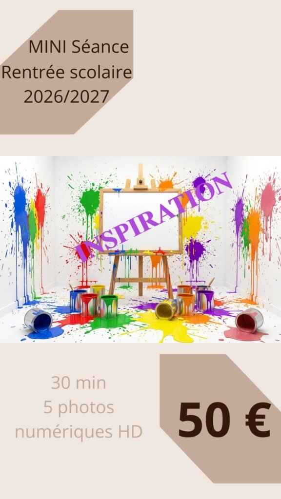 offre séance rentrée scolaire 5 photos 30 min en studio 50€